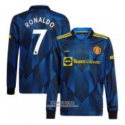 Camiseta Manchester United Jugador Ronaldo Tercera Manga Larga 2021/2022