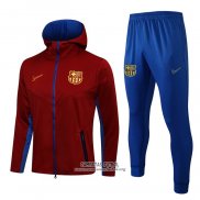 Chandal con Capucha del Barcelona 2021/2022 Rojo