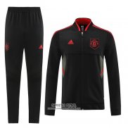 Chandal de Chaqueta del Manchester United 2022/2023 Negro y Rojo