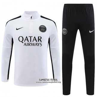 Chandal de Sudadera del Paris Saint-Germain Nino 2023/2024 Blanco