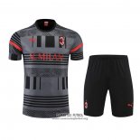 Chandal del AC Milan Manga Corta 2022/2023 Gris - Pantalon Corto