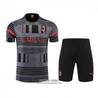 Chandal del AC Milan Manga Corta 2022/2023 Gris - Pantalon Corto