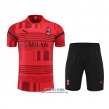 Chandal del AC Milan Manga Corta 2022/2023 Rojo - Pantalon Corto