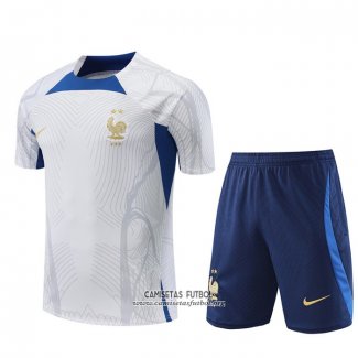 Chandal del Francia Manga Corta 2022/2023 Blanco - Pantalon Corto