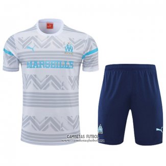 Chandal del Olympique Marsella Manga Corta 2022/2023 Gris - Pantalon Corto