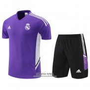 Chandal del Real Madrid Manga Corta 2022/2023 Purpura - Pantalon Corto