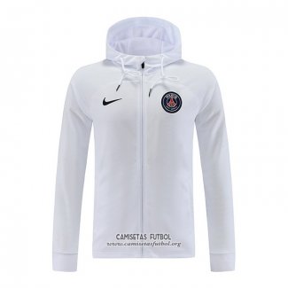 Chaqueta con Capucha del Paris Saint-Germain 2022/2023 Blanco