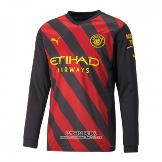 Camiseta Manchester City Segunda Manga Larga 2022/2023