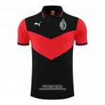 Camiseta Polo del AC Milan 2022/2023 Negro y Rojo