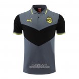 Camiseta Polo del Borussia Dortmund 2022/2023 Gris y Negro