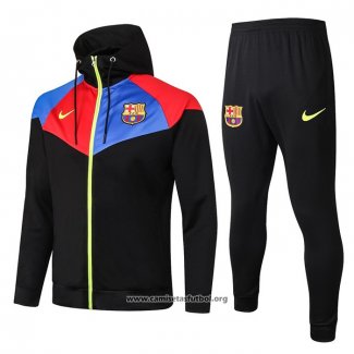 Chandal con Capucha del Barcelona 2020/2021 Negro