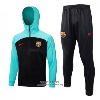 Chandal con Capucha del Barcelona 2022/2023 Azul y Negro