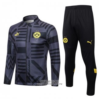 Chandal de Chaqueta del Borussia Dortmund 2022/2023 Negro y Gris