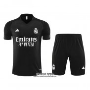 Chandal del Real Madrid Manga Corta 2023/2024 Negro - Pantalon Corto