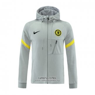 Chaqueta con Capucha del Chelsea 2021/2022 Gris