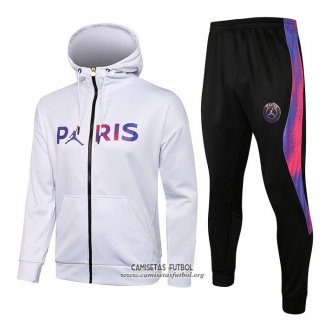 Chandal con Capucha del Paris Saint-Germain 2021/2022 Blanco