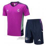 Chandal del Real Madrid Manga Corta 2022/2023 Purpura - Pantalon Corto