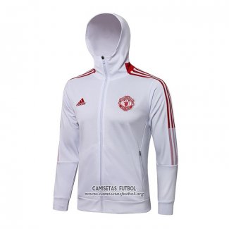 Chaqueta con Capucha del Manchester United 2021/2022 Blanco