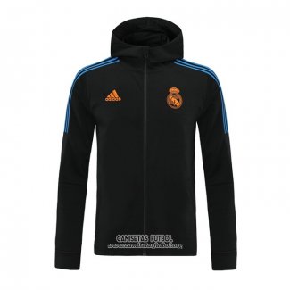 Chaqueta con Capucha del Real Madrid 2021/2022 Negro