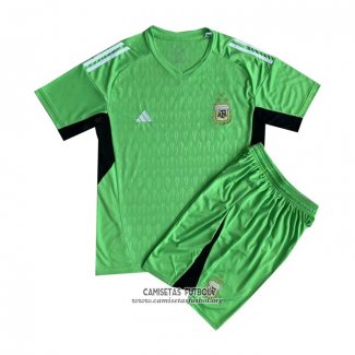 Camiseta Argentina Portero Nino 2022 Verde