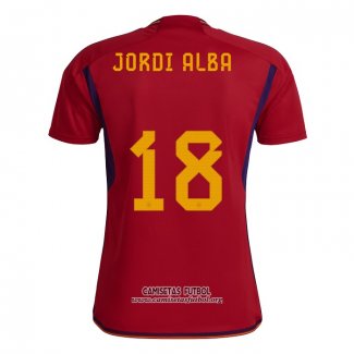 Camiseta Espana Jugador Jordi Alba Primera 2022