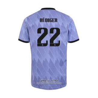 Camiseta Real Madrid Jugador Rudiger Segunda 2022/2023