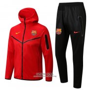 Chandal con Capucha del Barcelona 2022/2023 Rojo