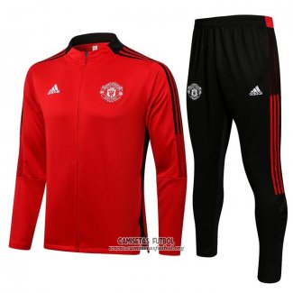 Chandal de Chaqueta del Manchester United 2021/2022 Rojo y Negro