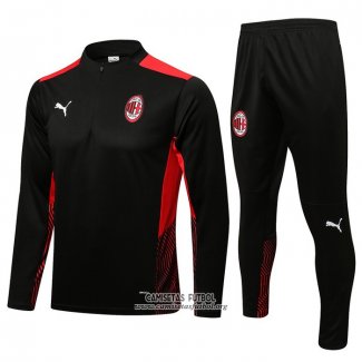 Chandal de Sudadera del AC Milan 2021/2022 Negro