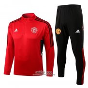 Chandal de Sudadera del Manchester United Nino 2022/2023 Rojo