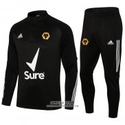 Chandal de Sudadera del Wolves 2021/2022 Negro