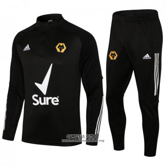 Chandal de Sudadera del Wolves 2021/2022 Negro