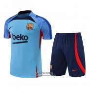 Chandal del Barcelona Manga Corta 2022/2023 Azul - Pantalon Corto