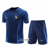 Chandal del Francia Manga Corta 2022/2023 Azul Oscuro - Pantalon Corto