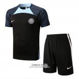 Chandal del Inter Milan Manga Corta 2022/2023 Negro - Pantalon Corto