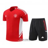 Chandal del Manchester United Manga Corta 2022/2023 Rojo - Pantalon Corto