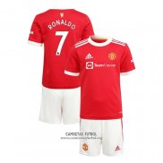 Camiseta Manchester United Jugador Ronaldo Primera Nino 2021/2022