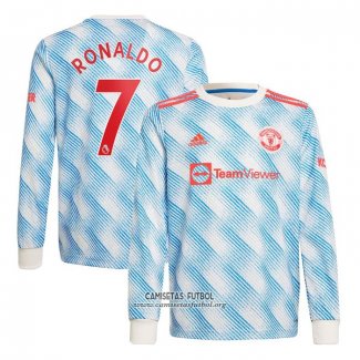 Camiseta Manchester United Jugador Ronaldo Segunda Manga Larga 2021/2022