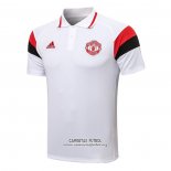 Camiseta Polo del Manchester United 2021/2022 Blanco y Rojo