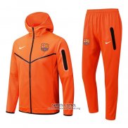 Chandal con Capucha del Barcelona 2022/2023 Naranja