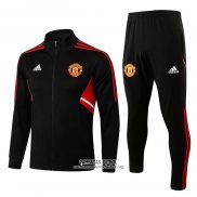 Chandal de Chaqueta del Manchester United 2022/2023 Negro y Rojo