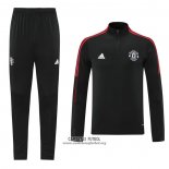 Chandal de Sudadera del Manchester United 2021/2022 Negro