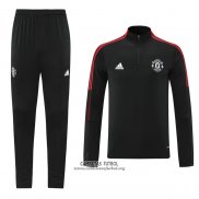 Chandal de Sudadera del Manchester United 2021/2022 Negro