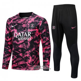 Chandal de Sudadera del Paris Saint-Germain 2022/2023 Negro y Rosa