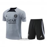 Chandal del Paris Saint-Germain Jordan Manga Corta 2022/2023 Gris - Pantalon Corto