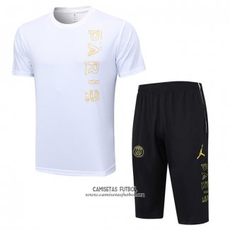 Chandal del Paris Saint-Germain Jordan Manga Corta 2023/2024 Blanco - Pantalon Corto