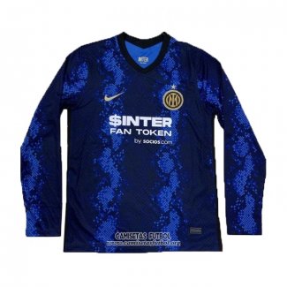 Camiseta Inter Milan Primera Manga Larga 2021/2022