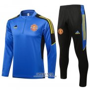 Chandal de Sudadera del Manchester United 2021/2022 Azul