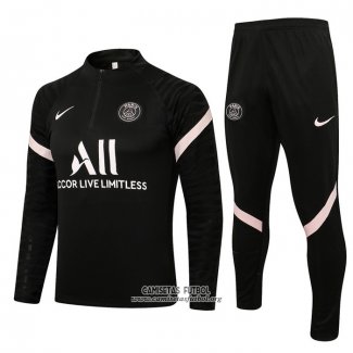 Chandal de Sudadera del Paris Saint-Germain 2021/2022 Negro y Rosa