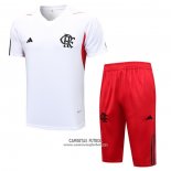 Chandal del Flamengo Manga Corta 2023/2024 Blanco - Pantalon Corto